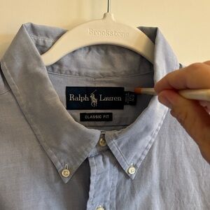 Ralph Lauren Men's Light Blue Classic Fit Button-Down Shirt